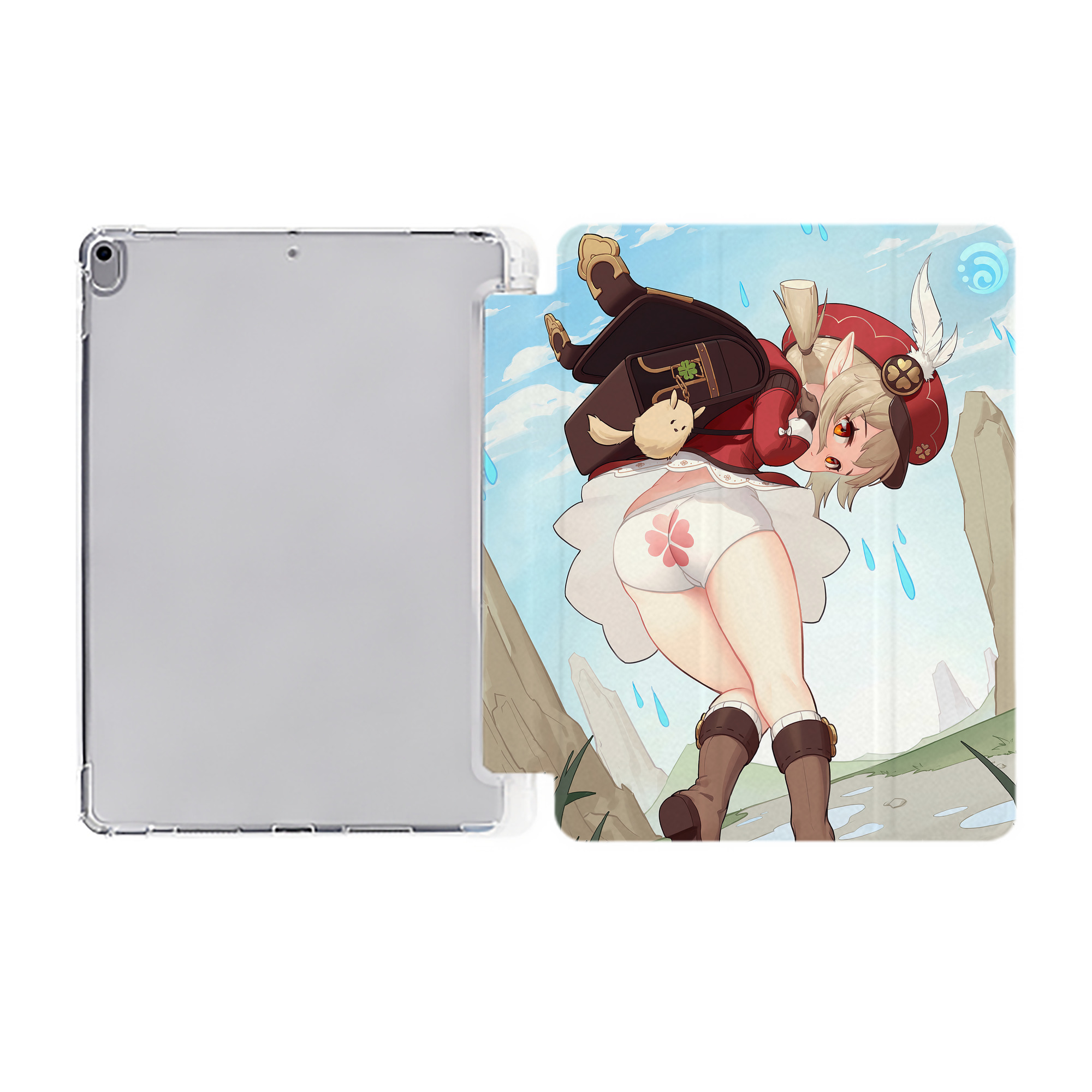 げんし神 genshin IPad ケース ペン収納付き 三つ折りスタンド PUレザー×シリコン 対応機種9.5/10.5/10.9インチ